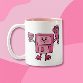 Tasse 2 Couleurs Disquette Valentine avec Binary Love Code