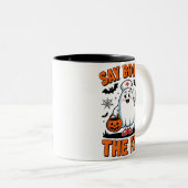 Tasse 2 Couleurs Dites Boo à la grippe drôle d'Halloween infirmière (Devant droit)