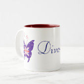 Tasse 2 Couleurs Diva britannique de papillon (Devant gauche)