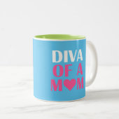 TASSE 2 COULEURS "DIVA OF A MOM" (Devant droit)
