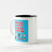 Tasse 2 Couleurs Dix chats - tous ensemble maintenant ! (Devant gauche)