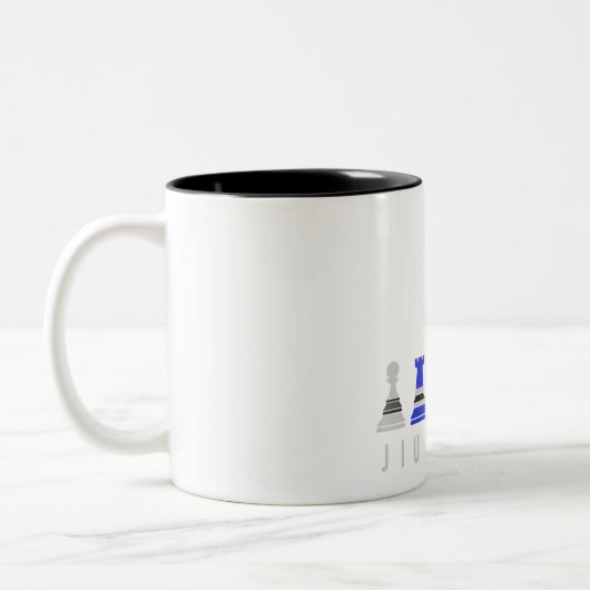 Tasse 2 Couleurs djiu jitsu    entraînement, cadeau bjj avec texte. (Gauche)
