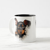 Tasse 2 Couleurs Doberman (Devant gauche)