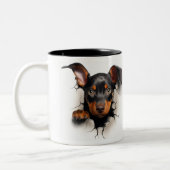 Tasse 2 Couleurs Doberman (Gauche)