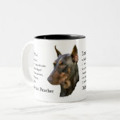 Tasse 2 Couleurs Doberman Pinscher Cadeaux (Devant gauche)