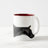 Tasse 2 Couleurs Dobermann courant, noir (Devant droit)
