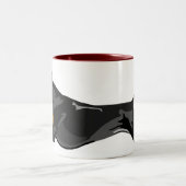 Tasse 2 Couleurs Dobermann courant, noir (Centre)