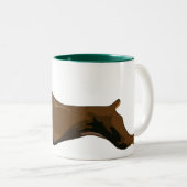 Tasse 2 Couleurs Dobermann courant, rouge (Devant droit)