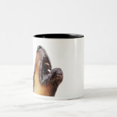 Tasse 2 Couleurs Dobermann hurlant, plan rapproché (Centre)