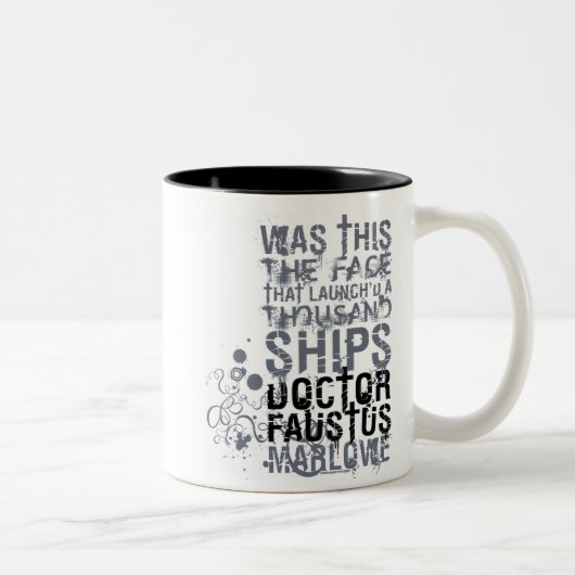 Tasse 2 Couleurs Docteur Faustus Quote (B&W) (Droit)