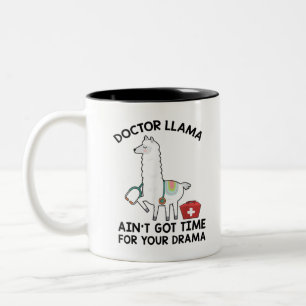 Tasse 2 Couleurs Docteur Llama Ain n'a pas le temps pour votre T-sh