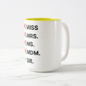 Tasse 2 Couleurs Doctorat (Devant droit)