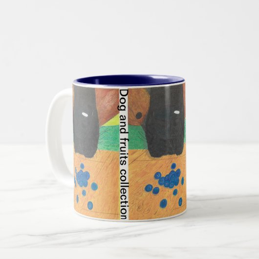 Tasse 2 Couleurs Dog nose and bluberry (Devant gauche)