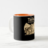 Tasse 2 Couleurs Dog Tails of Adventure Funny Dog Lover Hiking (Devant gauche)