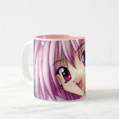 Tasse 2 Couleurs Domestique mignonne de fille d'Anime (Devant gauche)