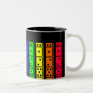 Tasse 2 Couleurs Dominos d'arc-en-ciel sur la conception de dos de