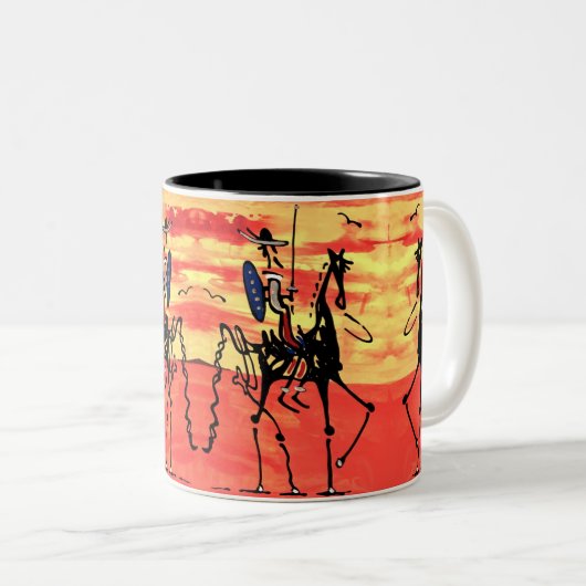 Tasse 2 Couleurs Don Quichotte à deux tons (Devant droit)