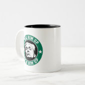 Tasse 2 Couleurs Donald Trump L'enferme (Devant gauche)
