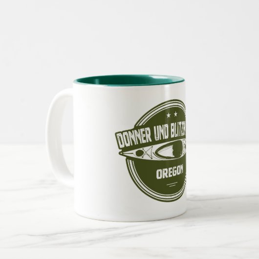 Tasse 2 Couleurs Donner und Blitzen River Oregon Kayaking (Devant gauche)