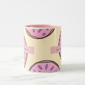 Tasse 2 Couleurs Donut rose pastel personnalisé (Centre)