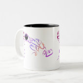 Tasse 2 Couleurs Doodle de grenouille stylisé (Devant gauche)