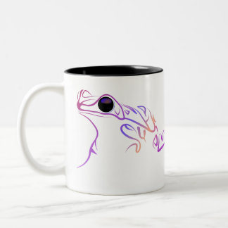 Tasse 2 Couleurs Doodle de grenouille stylisé