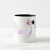 Tasse 2 Couleurs Doodle de grenouille stylisé (Centre)