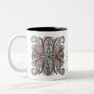 Tasse 2 Couleurs Doodle inspiré de la grenade avec citation sur le 