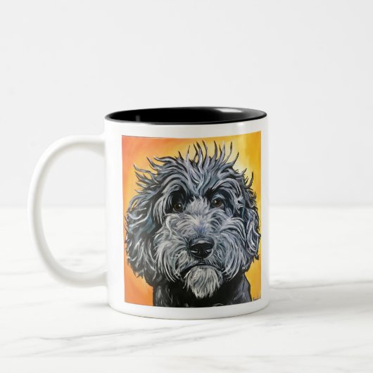Tasse 2 Couleurs Doodle noir (Gauche)