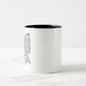 Tasse 2 Couleurs Doodle simple (Centre)