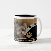 Tasse 2 Couleurs Doubles cadeaux de problème de Yorkshire Terrier (Devant droit)