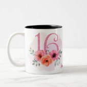 Tasse 2 Couleurs Douce 16 Parties scintillant d'aquarelle rose d'an (Gauche)