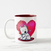 Tasse 2 Couleurs Douce Westie Saint-Valentin (Gauche)