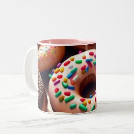 Tasse 2 Couleurs Douceur du beignet : (Devant gauche)