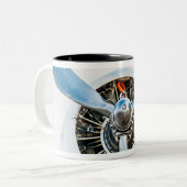 Tasse 2 Couleurs Douglas DC-3 Aircraft. Hélice (Devant gauche)