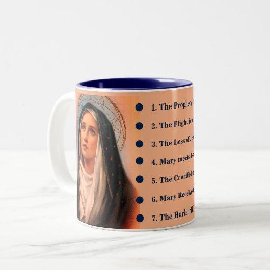 Tasse 2 Couleurs Douloureuse dévotion de la mère (Devant gauche)