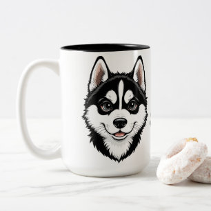 Tasse 2 Couleurs Doux Husky chiot sibérien