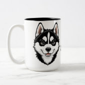 Tasse 2 Couleurs Doux Husky chiot sibérien (Gauche)