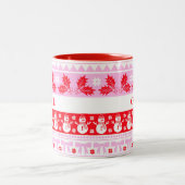 Tasse 2 Couleurs Doux moche avec Snowman rose et rouge (Centre)