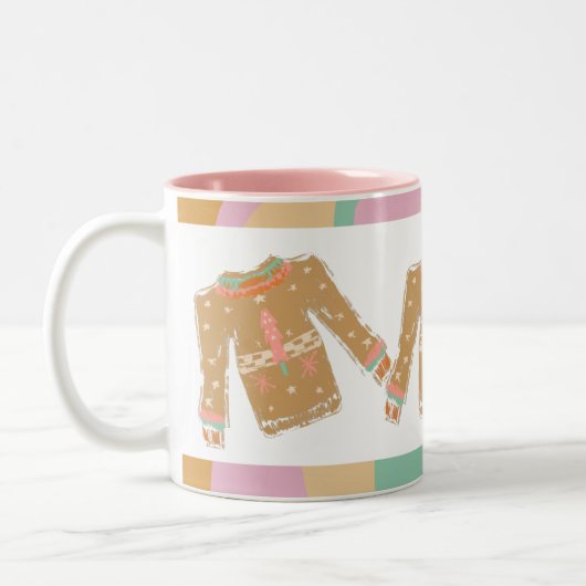 Tasse 2 Couleurs Doux moche Super Noël rose Terre (Gauche)