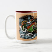 Tasse 2 Couleurs Dragon chinois contre Tigre blanc (Gauche)