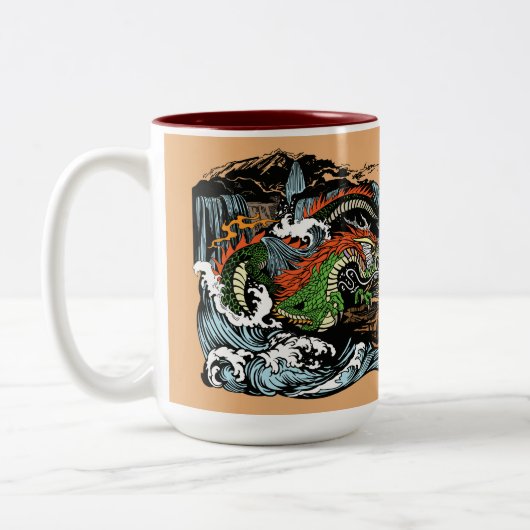 Tasse 2 Couleurs Dragon chinois contre Tigre blanc (Gauche)