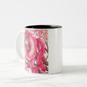 Tasse 2 Couleurs Dragon de fleurs roses (Devant gauche)