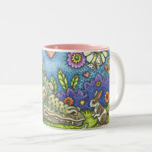Tasse 2 Couleurs DRAGON DE PÂQUES CONVIVIAL SUR BUNNY TRAIL Imagina