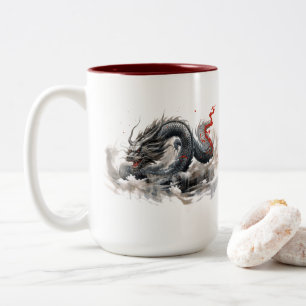 Tasse 2 Couleurs Dragon noir