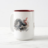 Tasse 2 Couleurs Dragon noir (Devant gauche)