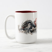 Tasse 2 Couleurs Dragon noir (Gauche)