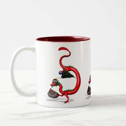 Tasse 2 Couleurs Dragon rouge-est (Gauche)