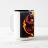 Tasse 2 Couleurs Dragon rouge mystique (Devant gauche)