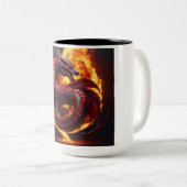Tasse 2 Couleurs Dragon rouge mystique (Devant droit)